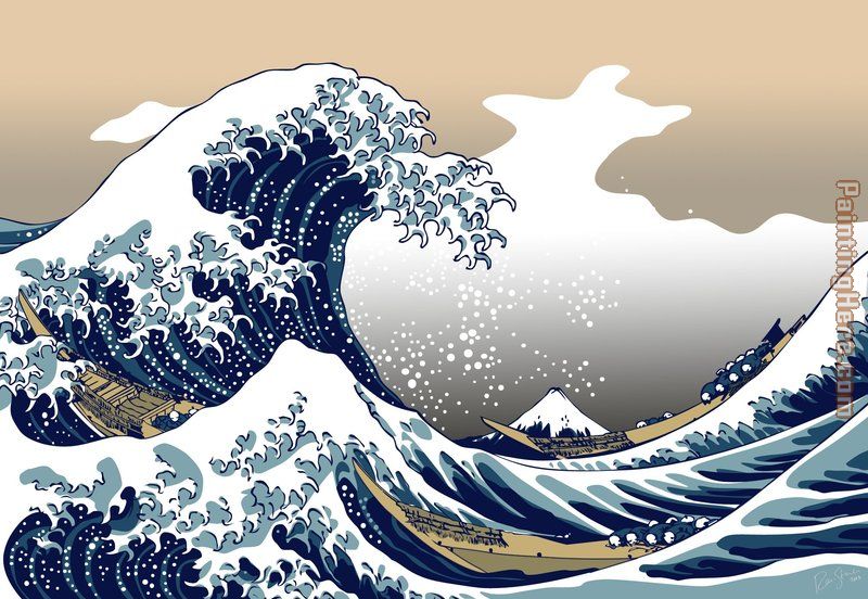 The Great Wave off Kanagawa by Katsushika Hokusai painting - Unknown Artist The Great Wave off Kanagawa by Katsushika Hokusai art painting